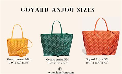 how much is the goyard anjou mini bag|goyard bag size comparison.